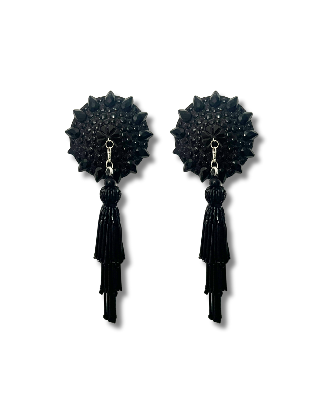 DITA VON TEESE Teesorama (Decadent Black) Glitter & Gem Pasties with Removable Hand-Beaded Tassels (2pcs)