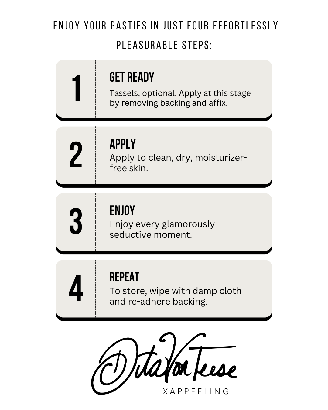 DITA VON TEESE Erotique Faux Leather, Silver Chain & Gem Pasties with Removable Tassels (2pcs)